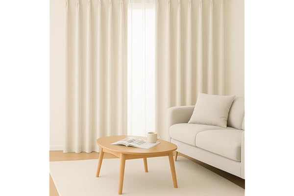 【睡眠専門医監修】AIFY カーテン 2枚セット 1級 遮光 幅100cm×丈178cm 小窓 ドレープカーテン UVカット 形態記憶加工済み 断熱 節電対策 昼夜目隠し 保温 おしゃれ 洗える 洗濯機対応 (カーテン2枚) ベージュ