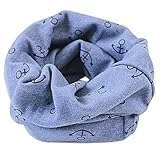 MyMei　秋冬　ネックウォーマー　スヌード　キッズ　ベビー　子供　スカーフ　襟巻　ファッションマフラー　女の子　男の子　防寒　かわいい　おしゃれ　 首元保温　出産祝い　プレゼント　船錨柄 (ブルー　