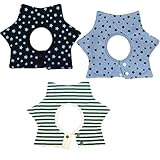Grandmart ビブ 子供 ベビー スタイ 星デザイン 食事 エプロン 防水 肌に優しい 綿 4層厚さ 360°回転よだれかけ お洒落 出産祝い 保育園用 家用 3枚セット