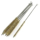 uxcell ブラスワイヤチューブブラシ　シルバートーン、ゴールドトーン　金属素材　12mmの直径　10枚入