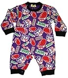 ストーンズ：ドクロ総柄　スウェットロンパース　パープル　　70・80ｃｍ (70ｃｍ)