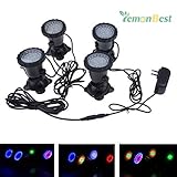 Lemonbest? Set of 4 Water resistant Multi-color 36 LED RGB Flash Submersible Light Underwater Aquari