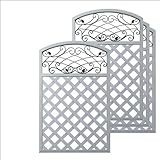 igarden　アイガーデン　ラティス　Ｈ130×Ｗ80cm　アイアン風格子タイプ4枚セット　ナチュラルホワイト　米松製