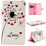 UNEXTATI Xperia Z5 用 ケース PU レザー 手帳型ケース カバー 液晶保護 カード収納 スタンド機能 Sony Xperia Z5 対応 (レッド #1)