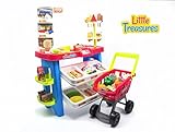[リトルトレジャー]Little Treasures 46 Piece Supermarket Toy Set, Includes Dessert Shop Stand and Cash Regist