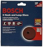 Bosch SR6R180 6-Inch Hook & Loop Sanding Disc, 6-Hole, Red, 180 Grit, 5 Pack [並行輸入品]