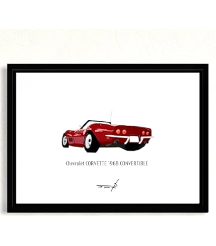 Amazon.co.jp: ポスター ポップアート アメ車 A4額入り シボレー