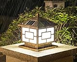 LEDライト ソーラーポスト照明コラムライト現代コレクションエクステリア屋外ポストランタン防水フェンスライトLEDキャストアルミ屋外ポストライティング装飾ピラーライトヤードライト（25cm * 25c