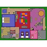 Joy Carpets Kid Essentials Active Play & Juvenile Creative Play House Rug, Multicolored, 5'4" x 7'8"