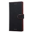 レイ・アウト Xperia XZ1 ケース 手帳型 シンプル マグネット/ブラック/レッド RT-RXZ1ELC1/BR