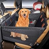 SONGSONG 2重の安定設計 ペットドライブシート 犬 飛び出し防止 席にしっかり固定できる シート後部座席 折り畳み可能 省スペース ドライブボックス 耐摩/滑り止め/防水/汚れ防止 車犬カーシート 全車種 全種犬用猫用 ドライブベッド 犬車に乗せるグッズ(ブラック,サイズL，73*56*40cm)