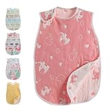 BEATON JAPAN 8重 ガーゼスリーパー ふわふわ ガーゼ8枚 (70cm丈（キッズ）, ゾウ（ピンク）)