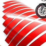 車用リムステッカー、17インチ用リムテープ レッド 反射材使用 貼り易い！オリジナルテープ24本、 予備が8つあります、失敗しても安心です