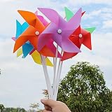 Fenteer 手芸　DIY風車キット　100枚入り　花風車　プラスチック製　おもちゃ　子ども　 - オレンジ