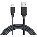 Anker PowerLine Micro USB ケーブル 【急速充電・高速データ転送対応】Galaxy Xperia Android各種 その他USB機器対応(グレー 1.8m)