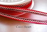 ~Coco Heart~　キャッスルリボン　レッド　１ｍ単位　 (リース・プリザ・ドライフラワー）