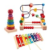 カラフルな木のおもちゃベビー子供子ども学習ギフト DIY の教育オープン知能玩具 (3枚入おもちゃ)