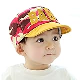 eipatu ベビー キッズ 赤ちゃん 子供 帽子 キャップ 日除け 男の子 女の子 字母ロゴ　迷彩　かわいい　45-50cm　サイズ調整可能 (イエロー)