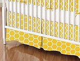 SheetWorld - Crib Skirt (28 x 52) - Lemon Honeycomb - Made In USA by sheetworld