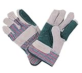 ToolUSA Men's Extra Large Green Double Palm And Index Finger Leather Work Gloves: GL-04505-Z03 : ( P