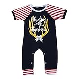 Tovadoo ベビー　ロンパース　半袖　ヘラジカ クリスマス　コットンブレンド　可愛い　カッコイイ　ファッション　爽やか　夏休み　海遊び　遊園地　リゾート　旅行　室内　出産祝い　新生児　男の子　女の