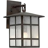 Forte Lighting 1219-01-32 Exterior Wall Light with Clear Seeded Glass Shades, Antique Bronze [並行輸入品]