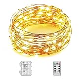 Trylightイルミネーションライト 10メートル 100LED電球 電池式 LEDライト リモコン付き クリスマス電飾/室内飾り/室外装飾（ ウォームホワイト）