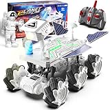 リモートコントロールカー 火星探査車 おもちゃのためのRCカー 大人と子供向けのRCトラック RGBライト付きRCスタントカー 6輪 2.4GHz高速360°回転 宇宙飛行士の充電式おもちゃ 贈り物