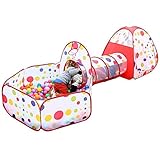 子供用 テント セット　 ボールプール　ボールピット 折り畳み式　トンネル　バスケットネット　収納バッグ付き　3in1 【MGC JAPAN TRADE】