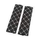 uxcell シートベルトショルダーパッド フェイクレザー スポンジ ブラック ホワイト 2個入り