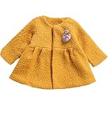 【DELIA】 女の子 子供服 ラシャコート 新型 女赤ちゃん 秋冬 保温カーディガン女児ツイードコート (110, イエロー)