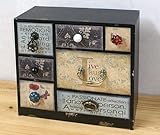 木製 ７口 カラフル&amp; アンティーク 引き出し 小物入れ ノスタルジー