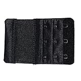 Lautechco ブラジャー延長ホック ブラバック　女性　拡張　下着　バックル　3行フック 10枚組 (黒)