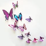 12 Pieces 3D Butterfly Stickrs Fashion Design DIY Wall Decoration House Decoration Babyroom Decorati