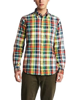 Madras Buttondown Shirt Made in India 111-11-3540: Orange Madras Buttondown Shirt Made in India 111-11-3540: Orange