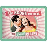 299 Tin Signエンボスwithレトロder Boobs Is Real 20 x 15 cmレトロ広告m18 by Nostalgic Art