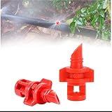50pcs 180または360度マイクロガーデン芝生散水ミストノズルスプリンクラー灌漑システム (赤色（360°）)