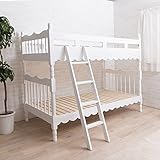 天然木製カントリー調 2段ベッド すのこベッド シングル 二段ベッド/01 ホワイト