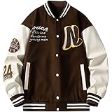 [D.IIZOO] スタジャン メンズ ジャケット スタジアム PU革袖 ワッペン パッチワーク ペアルック ジャンパー ストリート系 花柄 カジュアル おしゃれ 春秋 男女兼用 DD338