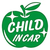 imoninn CHILD in car ステッカー　【シンプル版】　No.63　リンゴ　（緑色）