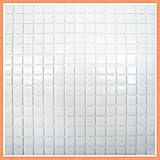 白色 ガラスモザイクタイル シート ２０ｍｍ角　小口出荷【１シート】
