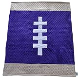 Cozy Wozy Football Themed Minky Baby Blanket, Purple/Tan, 30 x 36 by Cozy Wozy