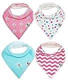 Baby Bandana Drool Bibs Organic Cotton Girls Cute Gift Set for Teething by WobblyNoddle