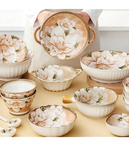 花柄食器セット ティーポット・プレート・ボウル pfield_fivebowl.jpg