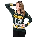 NFLチームレディースGlitter Vネックセーター – Pick Your Favorite Player 。 S