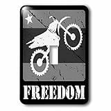 マークグレース自由 – オフRoadスポーツ – ブラックandホワイトアンティーク調ダートバイク自由ベクトルグラフィックイメージ – 照明スイッチカバー – シングルトグルスイッチ( LSP _ 1