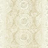 York Wallcoverings ve7110 Patina Vie MandalaストライプTransitionウォールペーパー、ベージュ