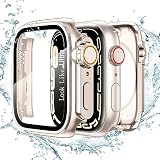TALENANA for Apple Watchケース 45mm/44mm/41mm/40mm 瞬時にApple Watch Ultraに変身する 防水 series 8/7/SE/6/5/4 液晶保護フィルム+保護ケース+背面ケースの3 in 1デザイン 一体型 全面保護 液晶保護 防傷 耐衝撃 高透過率 （Series 6/SE/5/4、44mm、ローズゴールド）