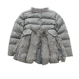MissとMr ベビー服 女の子 キッズ ダウンジャケット ベビー服 コート ガールズ アウター 厚手 上着 防風 高品質 中綿 暖かい 可愛い 入園 通園 (110cm, グレー)