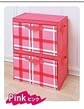 引出しBOX 雑貨 コンパクトに収納 下扉整理箱 2個set カラー：ピンク